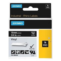 DYMO Rhino Vinyl Tape 19mm x 5.5m   white on black (1805436) - цена и информация | Аксессуары для принтера | pigu.lt