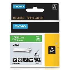 DYMO Rhino Vinyl Tape 12 mm x 5.5m   white on green (1805414) - цена и информация | Аксессуары для принтера | pigu.lt
