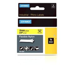 DYMO Rhino Flexible Nylon Tape 19 mm x 3.5m   black on yellow (18491) - цена и информация | Аксессуары для принтера | pigu.lt