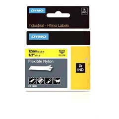 DYMO Rhino Flexible Nylon Tape 12 mm x 3.5m   black on yellow (18490) - цена и информация | Аксессуары для принтера | pigu.lt