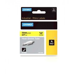Termo vamzdelis Dymo Rhino 19mm x 1.5m / juodas ant geltonos (18058) kaina ir informacija | Spausdintuvų priedai | pigu.lt