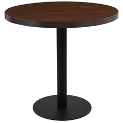 Bistro staliukas, 80 cm, MDF, tamsiai rudos spalvos kaina ir informacija | Virtuvės ir valgomojo stalai, staliukai | pigu.lt