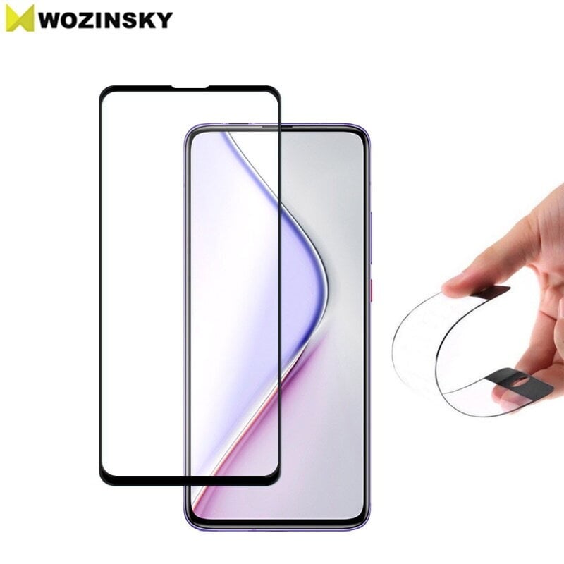 Wozinsky Flexi Tempered Glass 9H Extra Shock Screen Protector for Xiaomi Poco F2 Pro / Redmi K30 Pro Full screen Black kaina ir informacija | Apsauginės plėvelės telefonams | pigu.lt