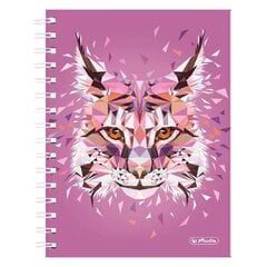 Cпиральный блокнот Herlitz Wild Animals / Рысь – A5/100, клетчатый цена и информация | Тетради и бумажные товары | pigu.lt