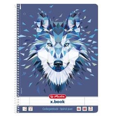 Cпиральный блокнот Herlitz Wild Animals / Волк – A4/80, с линиями цена и информация | Тетради и бумажные товары | pigu.lt