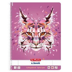 Cпиральный блокнот Herlitz Wild Animals / Рысь – A4/80,  с линиями цена и информация | Тетради и бумажные товары | pigu.lt