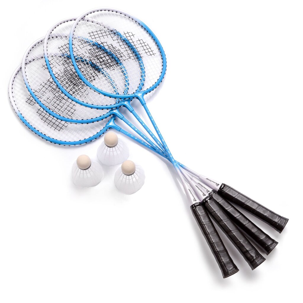 Badmintono rinkinys Meteor Motion 4, mėlynas kaina ir informacija | Badmintonas | pigu.lt