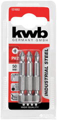 Kwb antgalių rinkinys 1/4" E6.3 PH2 3 vnt. (121052) kaina ir informacija | Mechaniniai įrankiai | pigu.lt