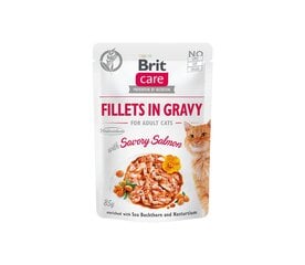 Brit Care Fillets in Gravy Savory Salmon влажный корм для кошек 85г цена и информация | Консервы для кошек | pigu.lt