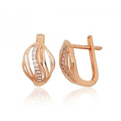 Auksiniai auskarai moterims Diamond Sky Golden Path V kaina ir informacija | Auskarai | pigu.lt