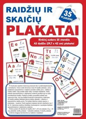 Raidžių ir skaičių plakatai цена и информация | Рабочие тетради | pigu.lt