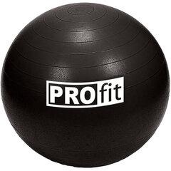 Gimnastikos kamuolys su pompa Profit, 85 cm, juodas kaina ir informacija | Gimnastikos kamuoliai | pigu.lt