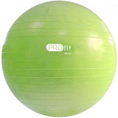 Мяч гимнастический с помпой Profit DK 2102, 65см, зеленый цена и информация | Гимнастические мячи | pigu.lt