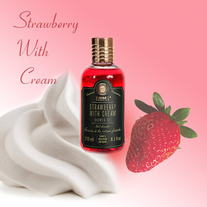 Dovanų rinkinys (kūno jogurtas 200g + druska kūno šveitiklis 300g + dušo želė 200ml + vonios kamuolys 145g) STRAWBERRIES AND CREAM Saules Fabrika цена и информация | Kūno šveitikliai | pigu.lt