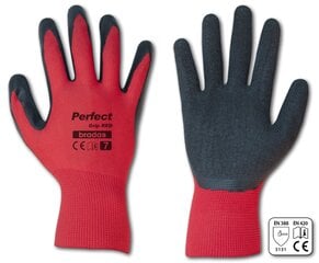 Apsauginės pirštinės Bradas Perfect Grip Red, lateksas, dydis 9 kaina ir informacija | Darbo pirštinės | pigu.lt