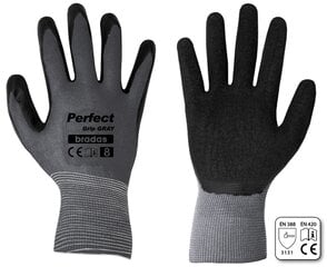 Комплект из 36 пар защитных перчаток Perfect Grip Gray латекс 9 цена и информация | Pirštinės darbui sode M/25cm | pigu.lt