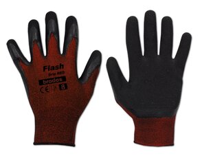 Перчатки защитные FLASH GRIP RED латекс Bradas (размер 9) цена и информация | Рабочие перчатки | pigu.lt