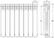 Ferroli aluminio radiatorius 0.58 х 0.64 m, Pol5x8, šoninis pajungimas kaina ir informacija | Radiatoriai, konvektoriai | pigu.lt