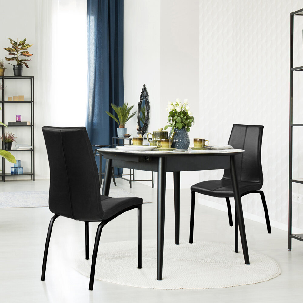 2-jų valgomojo kėdžių komplektas Selsey Zagorac, juodas kaina ir informacija | Virtuvės ir valgomojo kėdės | pigu.lt