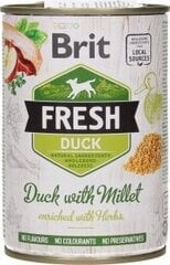 Brit Fresh Duck with Millet консервы для собак 400г цена и информация | Консервы для собак | pigu.lt