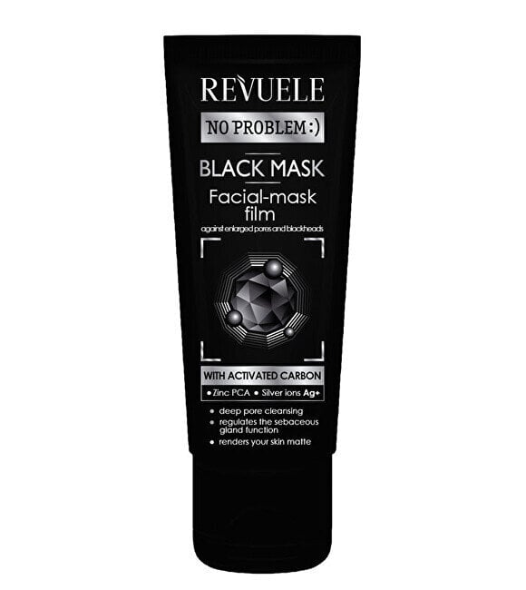 Veido kaukė Revuele No Problem Black Mask, juoda su aktyvuota anglimi, 80 ml цена и информация | Veido kaukės, paakių kaukės | pigu.lt