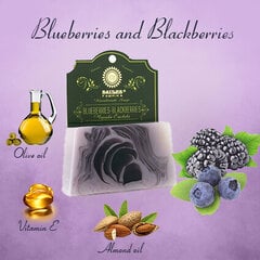Увлажняющее глицериновое мыло ручной работы BLUEBERRIES-BLACKBERRIES Saules Fabrika, 80 г цена и информация | Мыло | pigu.lt