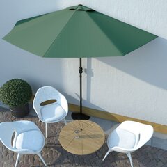 Balkono skėtis vidaXL su aliuminio stulpu, 300x150cm, žalios spalvos цена и информация | Зонты, маркизы, стойки | pigu.lt