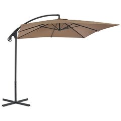 Saulės skėtis vidaXL su plieniniu stulpu, 250x250cm, rudas цена и информация | Зонты, маркизы, стойки | pigu.lt