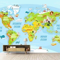 Fototapetai - Gyvūnėlių pasaulio žemėlapis kaina ir informacija | Fototapetai | pigu.lt