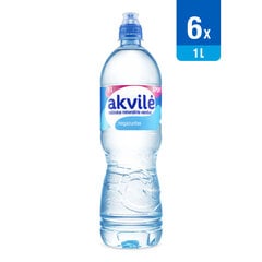 Natūralus mineralinis vanduo Akvilė su sport kamšteliu, 6 x 1 L (pakuotė) kaina ir informacija | Vanduo | pigu.lt