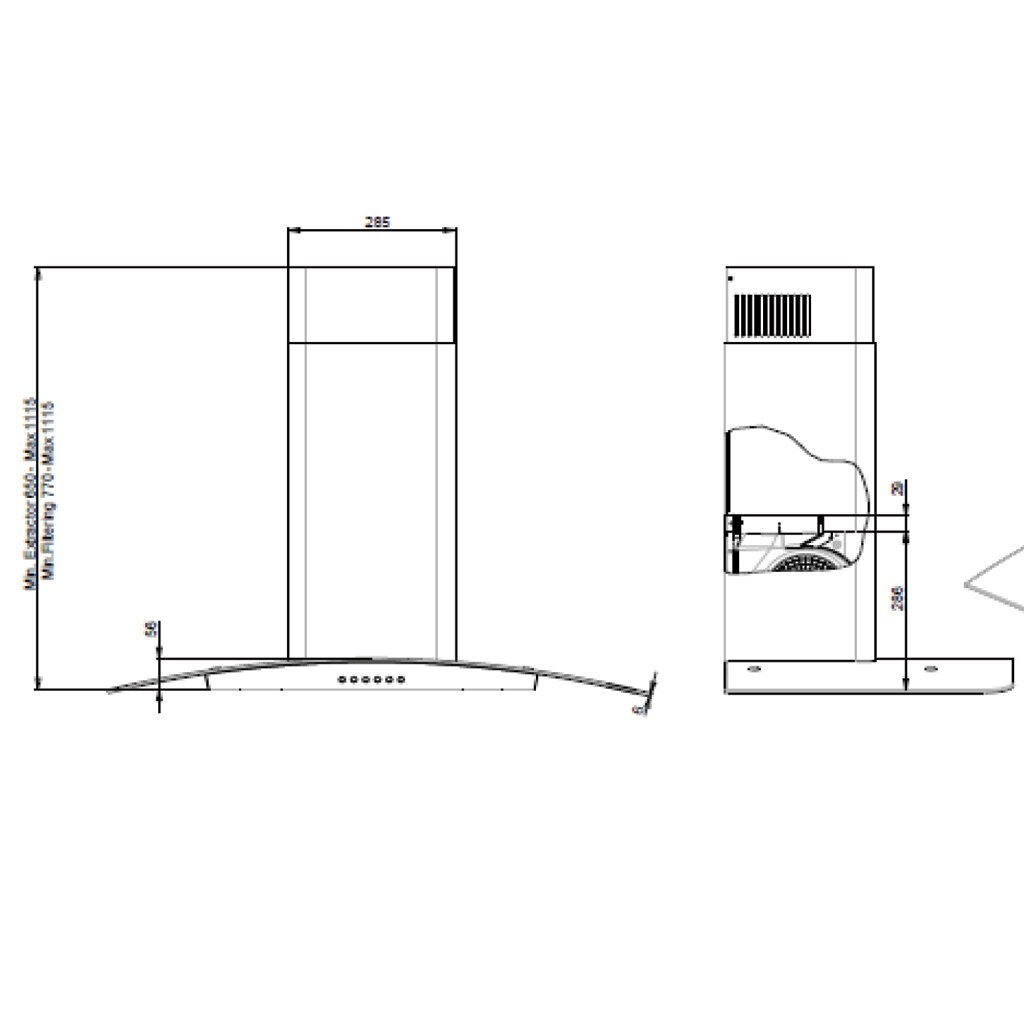 Tecnowind FLEX 90 BL kaina ir informacija | Gartraukiai | pigu.lt