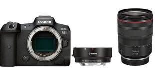 Canon EOS R5 + RF 24-105мм f/4L IS USM + Mount Adapter EF-EOS R цена и информация | Цифровые фотоаппараты | pigu.lt
