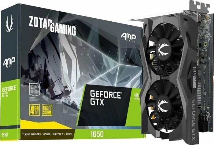 Zotac GAMING GeForce GTX 1650 AMP Core GDDR6 (ZT-T16520J-10L) цена и информация | Vaizdo plokštės (GPU) | pigu.lt