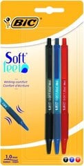 Шариковые ручки BIC SOFT FEEL 0,32 мм, 3 шт. 133990, 3 цвета цена и информация | Письменные принадлежности | pigu.lt