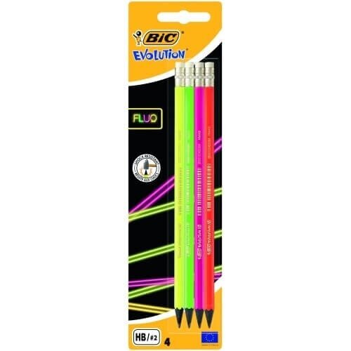 Pieštukai su trintuku Evolution Fluo HB, 4vnt. įvairių spalvų 449046 kaina ir informacija | Rašymo priemonės | pigu.lt