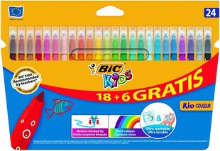 Spalvoti Flomasteriai Bic Kids Couleur 24 spalvų rinkinys 103240 kaina ir informacija | Piešimo, tapybos, lipdymo reikmenys | pigu.lt