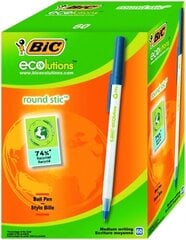 Ручки шариковые BIC ECO ROUND STIC 1.0 мм черные, в упаковке 60 шт. (256651) цена и информация | Письменные принадлежности | pigu.lt