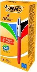 Шариковые ручки BIC 4 COLORS FINE BOX12 BCL EU, 12 шт. 233843 цена и информация | Письменные принадлежности | pigu.lt