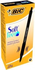 Ручки шариковые BIC SOFTFEEL CLIC 0,32 мм, черные, 12 шт., 914360 цена и информация | Письменные принадлежности | pigu.lt