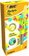 BIC Highlighter FLEX, 1-4 мм, желтый, 12 шт (448919) цена и информация | Письменные принадлежности | pigu.lt