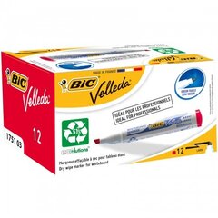 Маркер для белых досок Bic Velleda 1751 4-6 мм, крестообразная головка, красный, 12 шт. 751035 цена и информация | Письменные принадлежности | pigu.lt