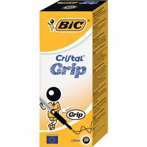 Tušinukas Cristal Grip 1.0 mm, juodas, цена и информация | Rašymo priemonės | pigu.lt
