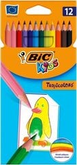 Цветные карандаши Bic Tropicolors, набор 12 цветов, 022503 цена и информация | Принадлежности для рисования, лепки | pigu.lt