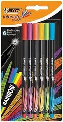 Набор ручек Bic FineLiners Intensity Fine Rainbow, 0,4 мм, набор из 6 цветов 498327 цена и информация | Письменные принадлежности | pigu.lt
