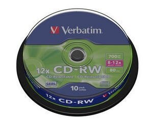 Verbatim CD+RW, 12 x 700 MB, 10 vnt. (43480) kaina ir informacija | Vinilinės plokštelės, CD, DVD | pigu.lt