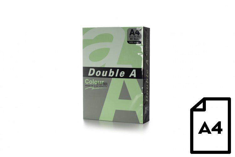 Spalvotas popierius Double A A4, 80g, 500 lapų, smaragdo spalvos kaina ir informacija | Sąsiuviniai ir popieriaus prekės | pigu.lt