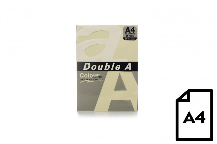 Spalvotas popierius Double A A4, 80g, 500 lapų, dramblio kaulo spalvos цена и информация | Sąsiuviniai ir popieriaus prekės | pigu.lt