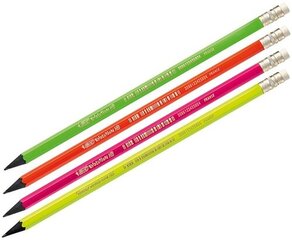 Карандаши с ластиком Bic Evolution Fluo HB, 12 шт., Корпус в разных цветах цена и информация | Письменные принадлежности | pigu.lt