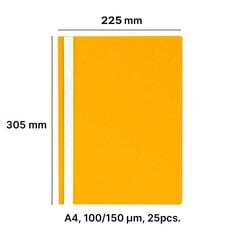 Segtuvėlis "AD Class" skaidriu viršeliu 100/150, oranžinės spalvos, 25 vnt. kaina ir informacija | Kanceliarinės prekės | pigu.lt