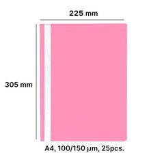 Segtuvėlis "AD Class" skaidriu viršeliu 100/150, rožinis, pakuotėje 25 vnt. kaina ir informacija | Kanceliarinės prekės | pigu.lt